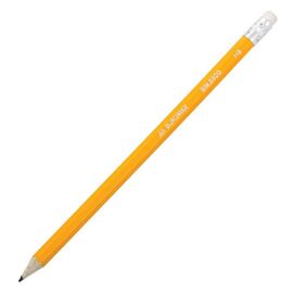 Олівець графітний Buromax HB, with eraser, yellow, tube, JOBMAX (BM.8500)