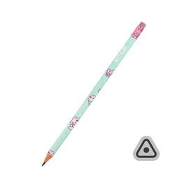Олівець графітний Kite Feel Good тригранний, з гумкою, НВ (K25-046-2)