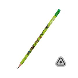 Олівець графітний Kite Ninja Turtles тригранний, з гумкою, НВ (NT25-046)