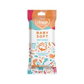 Детские влажные салфетки iFresh з екстрактом бавовни 15шт (4823071645460)