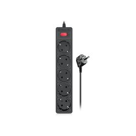 Сетевой фильтр питания REAL-EL RS-Protect 505, 3m, black (EL122300045)