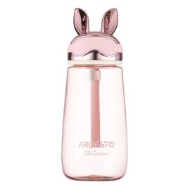 Пляшка для води Ardesto Bunny 600мл, пластик, рожевий (AR2260BP)
