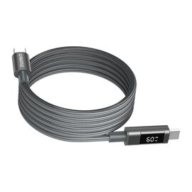 Дата кабель USB-C to USB-C 1.2m PD60W magnetic digital display nylon gray Choetech (XCC-1067-GY)