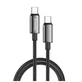 Дата кабель USB-C to USB-C 2.0m 5A 100W zinc alloy braided black ColorWay (CW-CBPDCC099-BK)
