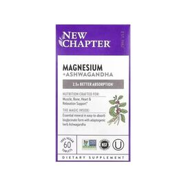 Мінерали New Chapter Магній та Ашваганда, Magnesium + Ashwagandha, 60 таблеток (NCR-90243)