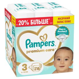 Подгузники Pampers Premium Care Розмір 3 (6-10 кг) 216 шт (8006530223539)