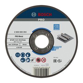 Круг отрезной Bosch Professional, для металла, 125×2.5×22.23 mm (2.608.600.394)