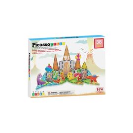 Конструктор Picasso магнитный Tiles Dinosaur Set с 8 фигурками динозавров 38 деталей (817338028848)