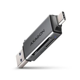 Считыватель флеш-карт AXAGON USB-C + USB-A to SD/microSD 5Gbps gray (CRE-DAC)
