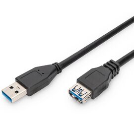 Дата кабель USB 3.0 AM/AF 3.0m black Digitus (AK-300203-030-S)