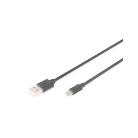 Дата кабель USB 2.0 AM to Micro 5P 0.9m black Digitus (AK-300110-010-S)