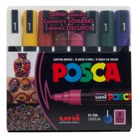 Набор маркеров UNI набор POSCA Dark Color, 1,8-2,5 мм, 8 шт (PC-5M DARK COLOR 8C)