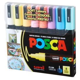 Набор маркеров UNI набор POSCA Soft Color, 1,8-2,5 мм, 8 шт (PC-5M SOFT COLOR 8C)