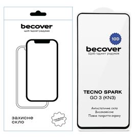 Стекло защитное BeCover 10D Tecno Spark Go 3 (KN3) Black (715167)