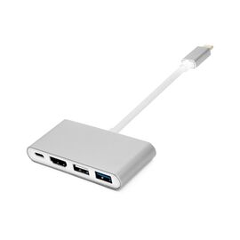 Переходник USB-C to 2xUSB 3.0 + USB-C + HDMI PowerPlant (CA911707)