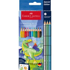 Карандаши цветные Faber-Castell Grip акварельні/3 металік 10 кольорів (201545) (32479)