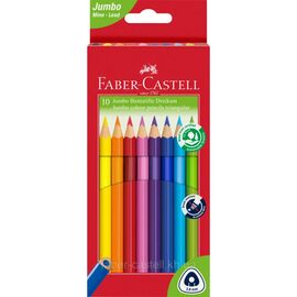 Карандаши цветные Faber-Castell JUMBO Triangular Junior, тригранний корпус, 10 кольорів (116510) (12390)