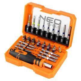 Набор бит Neo Tools 1/4", битодержатель, PH R HT TT, кейс, 31шт (56-602)