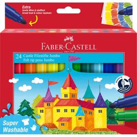 Фломастеры Faber-Castell утолщенные Felt tip JUMBO 24 цвета в картонной коробке (32539)