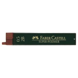 Грифель для механического карандаша Faber-Castell Super-Polymer 2В (диаметр 0,5 мм), 12 штук в пенале (16804)