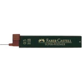 Грифель для механического карандаша Faber-Castell Super-Polymer НВ (диаметр 0,5 мм), 12 штук в пенале (16782)