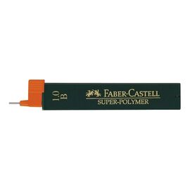 Грифель для механического карандаша Faber-Castell Super-Polymer В (диаметр 1,0 мм), 12 штук в пенале (6055)