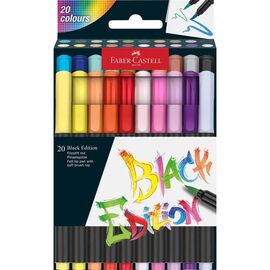 Фломастеры Faber-Castell кисточки Black Edition, 20 цветов (32356)