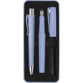 Ручка шариковая Faber-Castell набор ручек POLY Ball Set в металлическом пенале (перо + шарик. ручка), цвет корпуса фиолетовый (32958)