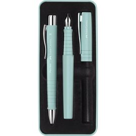 Ручка шариковая Faber-Castell набор ручек POLY Ball Set в металлическом пенале (перо + шарик. ручка), цвет корпуса бирюзовый (32959)