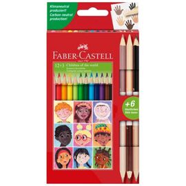 Карандаши цветные Faber-Castell Children of the World 12 кольорів + 3 шт (511514) (32331)
