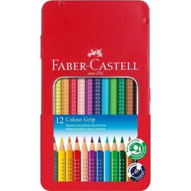 Карандаши цветные Faber-Castell акварельні , тригранні, металевий пенал, 12 кольорів (112413) (27632)