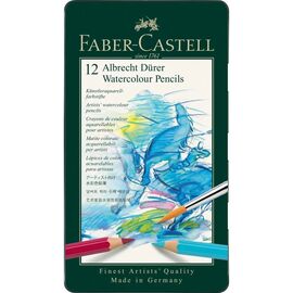 Карандаши цветные Faber-Castell Albrecht Drer акварельні , 12 кольорів в металевій коробці, (117512) (15437)