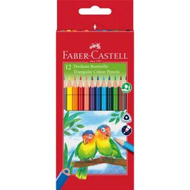 Карандаши цветные Faber-Castell тригранні, 12 кольорів + стругачка (120523) (21614)