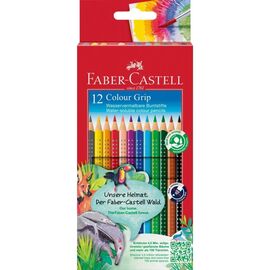 Карандаши цветные Faber-Castell Grip акварельні , тригранні,12 кольорів (112412) (14755)