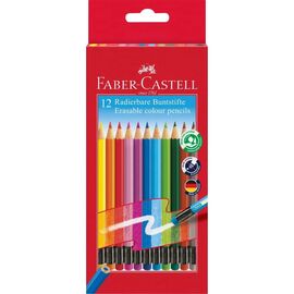 Карандаши цветные Faber-Castell з гумкою, шестигранні,12 кольорів (116612) (16796)