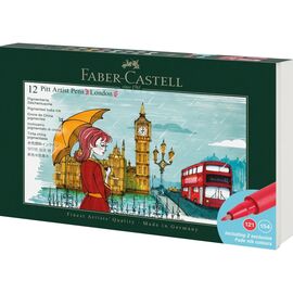 Лайнер Faber-Castell набор капиллярных ручек Pitt Artist Pen Set London, 12 шт (33018)