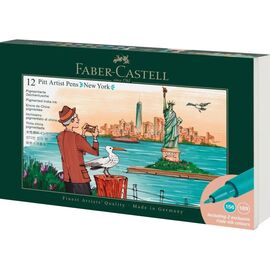 Лайнер Faber-Castell набор капиллярных ручек Pitt Artist Pen Set New York, 12 шт (33016)