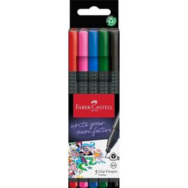 Лайнер Faber-Castell набор ручек капиллярных Grip Finepen трехгранная 0,4 мм, 5 цветов (32143)