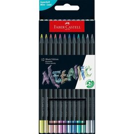 Карандаши цветные Faber-Castell Black Edition Сolour Pencils Metallic 12 кольорів (116415) (32446)