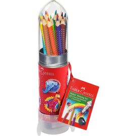 Карандаши цветные Faber-Castell Grip 15 кольорів в пластиковому тубі в формі"Ракети" (112457) (27635)