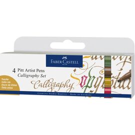 Лайнер Faber-Castell набор капиллярных ручек для каллиграфии PITT Calligraphy из 4 цветов (28951)