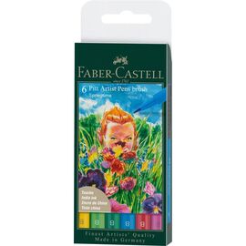 Лайнер Faber-Castell набор капиллярных ручек кисточки PITT Artist Pens Brush Springtime, 6 цветов (32107)