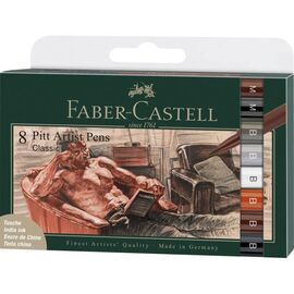 Лайнер Faber-Castell набор капиллярных ручек Pitt Artist Pens Classic, 8 штук разных цветов (32104)