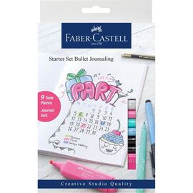 Лайнер Faber-Castell набор капиллярных ручек Starter set Bullet Journaling 9 предметов + скетчбук в точку (29104)
