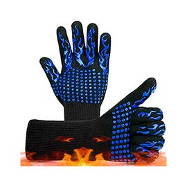 Защитные перчатки Voltronic HFG-800-Blue Torch, термостойкие, огнеупорные, до 800°C, Black/Blue (HFG-800-B/Bl)