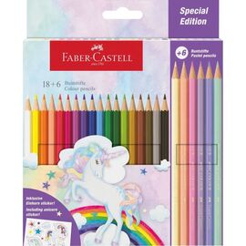 Карандаши цветные Faber-Castell Classic Colour Unicorn 18 класичних + 6 пастельні кольорів (111221) (32516)