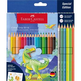 Карандаши цветные Faber-Castell Colour Grip, акварельні, 18 кольорів + 3 металіка та 3 неонових (32478)