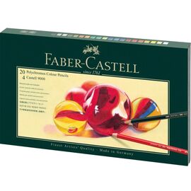 Карандаши цветные Faber-Castell Polychromos 20 кольорів в подарунковій коробці з аксесуарами (210051) (28971)