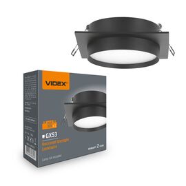 Светильник точечный Videx під лампу GX53 врізний Квадратний Чорний (VL-SPF33S-B)