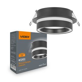 Светильник точечный Videx під лампу GX53 врізний Чорний (VL-SPF34R-B)